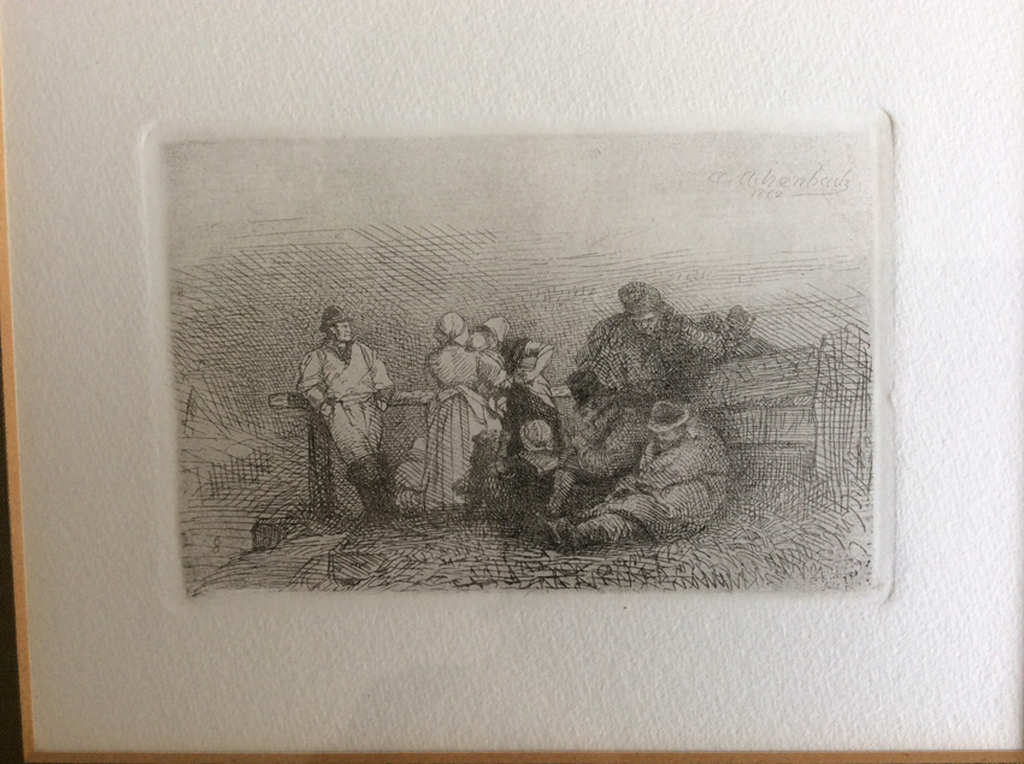 Andreas Achenbach - vroege ets 1862, ingelijst kopen? Bied vanaf 115!