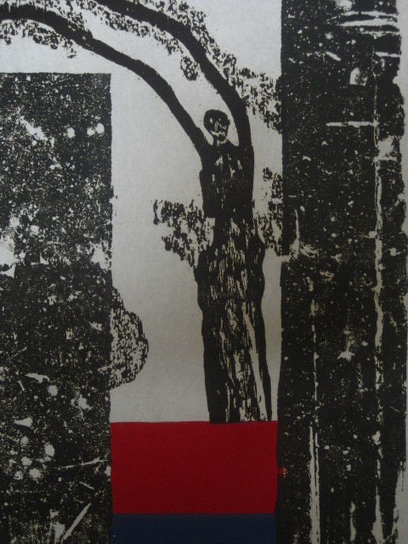 Jef Diederen (1920-2009) grote kleurenlitho "de Val" gesigneerd ca. 1970 kopen? Bied vanaf 1!