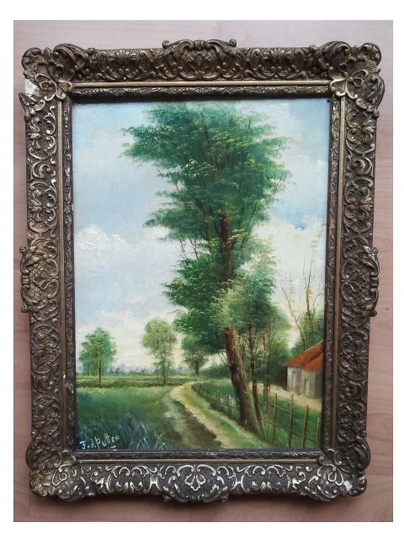 landschap - olieverf op paneel - gesigneerd  kopen? Bied vanaf 1!