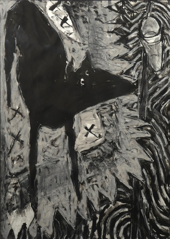 Peter Bastiaanssen: Olieverf op papier, Zonder titel - Ingelijst kopen? Bied vanaf 60!