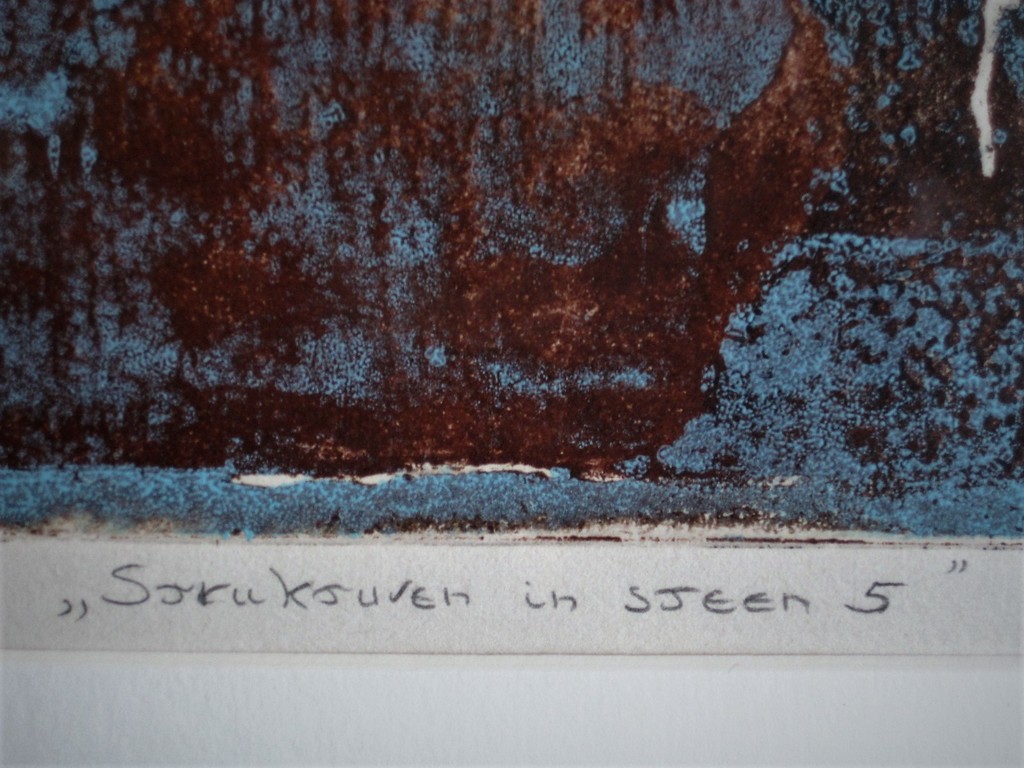 Boeiende handgekleurde Ets "Structuren in Steen" Bep.Oplage 1/12 gesigneerd  kopen? Bied vanaf 1!