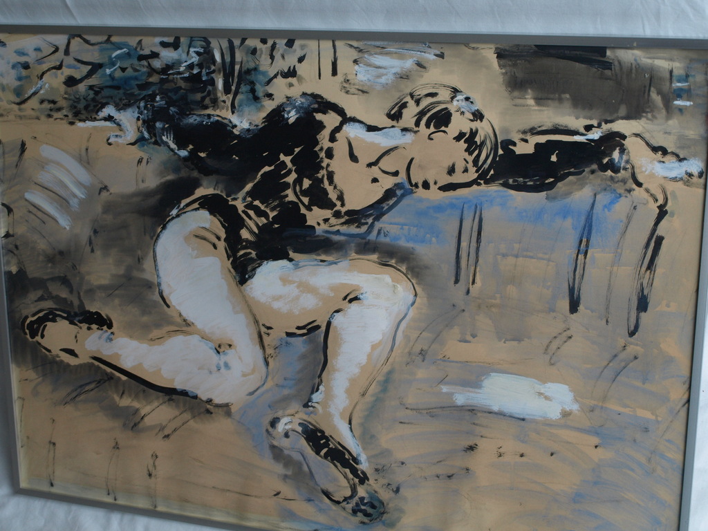 Gerard Hordijk : Gouache , Balletdanseres – gesigneerd & ingelijst – ca 1935   kopen? Bied vanaf 250!