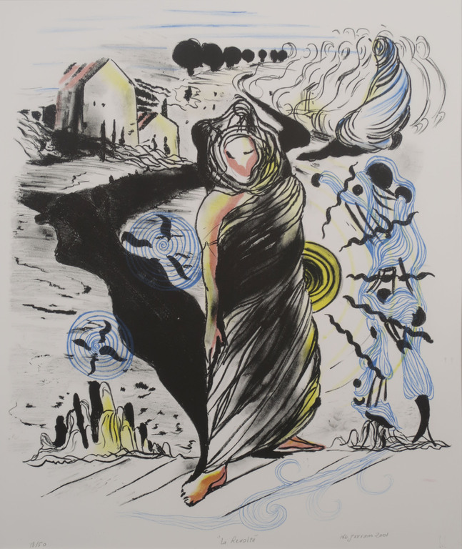Nour Edinne Jarram: Litho, La Revolte - Ingelijst kopen? Bied vanaf 20!