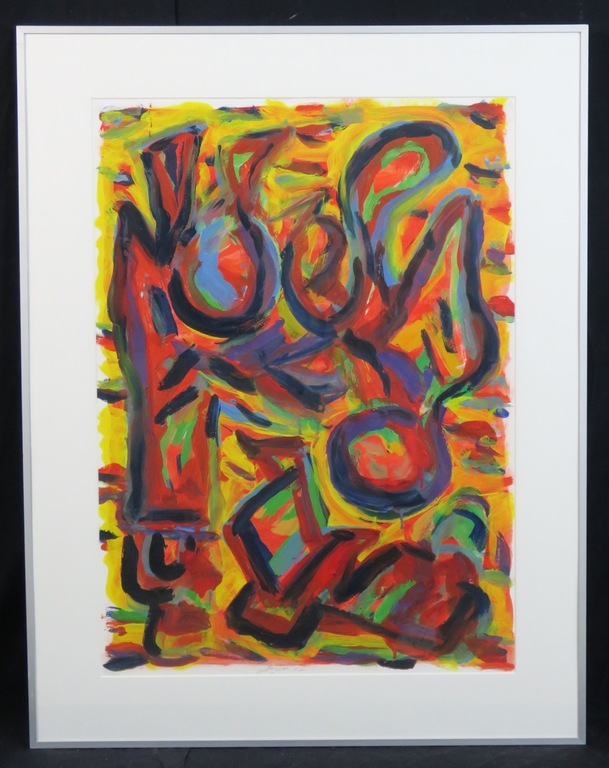 Wim Drion: Olieverf, Ode aan de zee I - Ingelijst verkocht voor € 100!