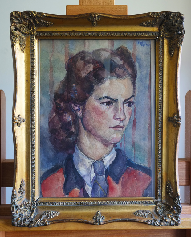 Portret van jonge vrouw, gesigneerd verkocht voor € 80!