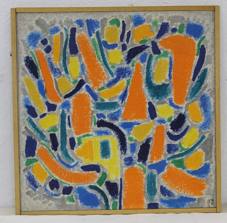 L.P. Boone - L P Boone: olieverfschilderij op paneel, abstract kopen? Bied vanaf 60!