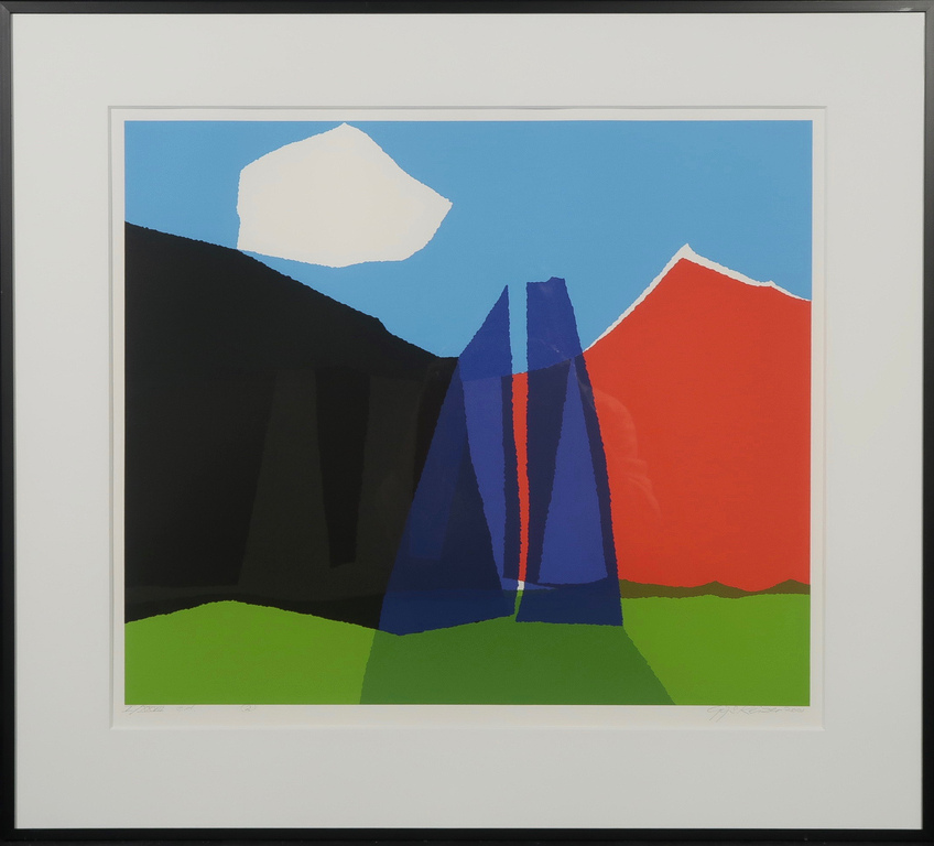 Gijs Keizer: Zeefdruk, Zonder titel II - Ingelijst verkocht voor € 40!