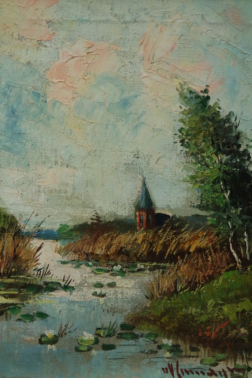 Jan van Vlaardingen (1913-1980) - olieverf op doek - Kortenhoef kopen? Bied vanaf 70!