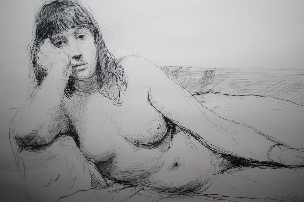 AAT VELDHOEN - litho LIGGEND NAAKT 1964 kopen? Bied vanaf 65!