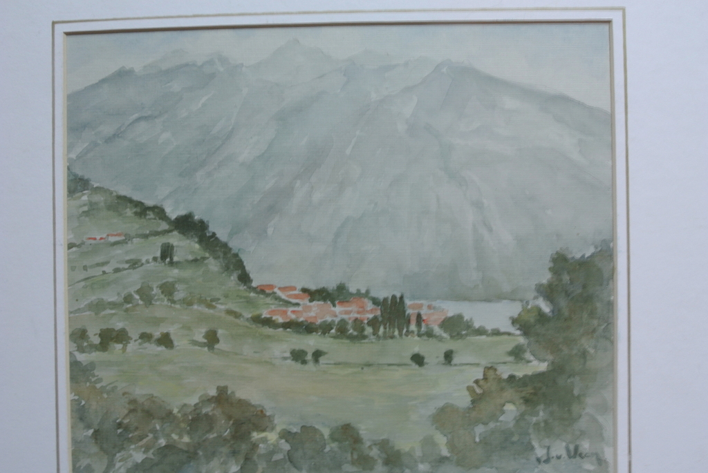JAAP van VEEN. Aquarel. Rustiek Berglandschap. Gesigneerd. kopen? Bied vanaf 1!