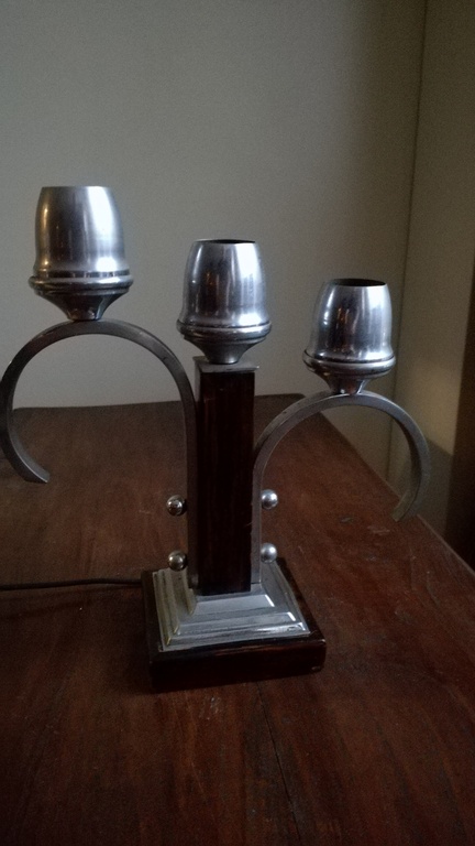 Art Deco verzilverde 3 pits lampedair  kopen? Bied vanaf 10!