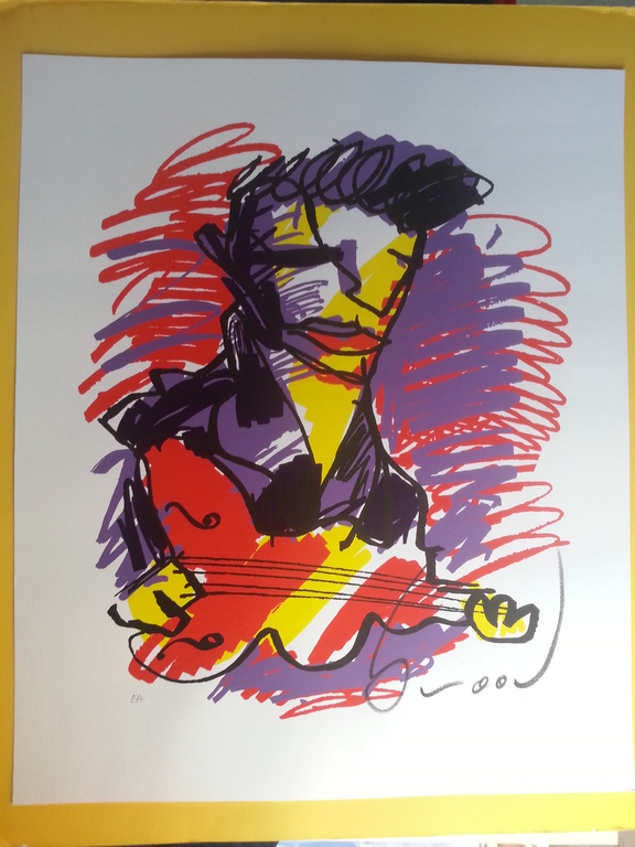 Herman Brood -  zeefdruk 'Gitarist' kopen? Bied vanaf 1!