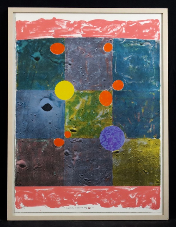 Jelis van Dolderen: Zeefdruk, Luna colorata II - Ingelijst verkocht voor € 35!