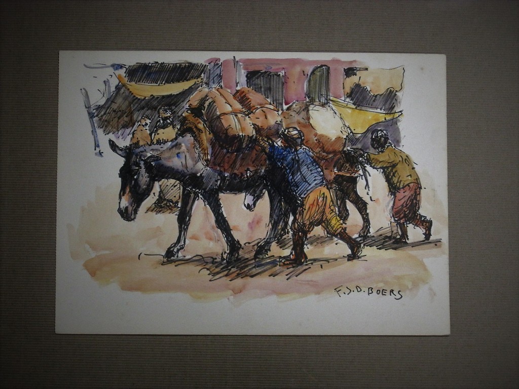 Zeldzaam Oriëntaals aquarel "op de Markt te Algiers" Frans Boers (1912-1987) kopen? Bied vanaf 1!