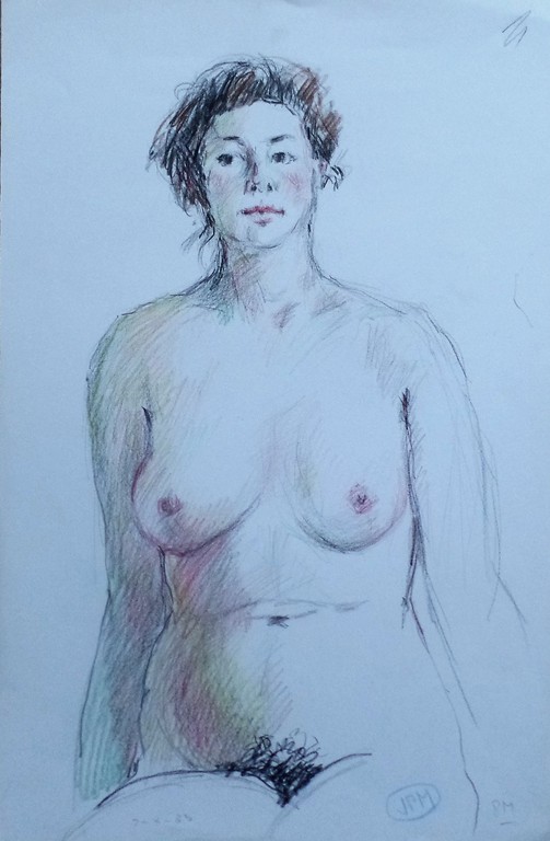 Piet Mulder 1919-2001  -  potlood tekening  -  Naaktmodel kopen? Bied vanaf 5!