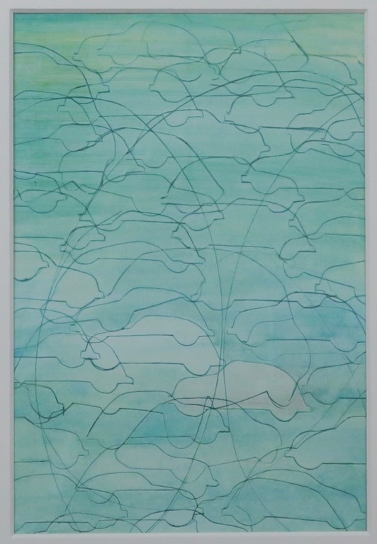 Onbekend ongesigneerd: Pentekening, Auto's - Ingelijst kopen? Bied vanaf 1!