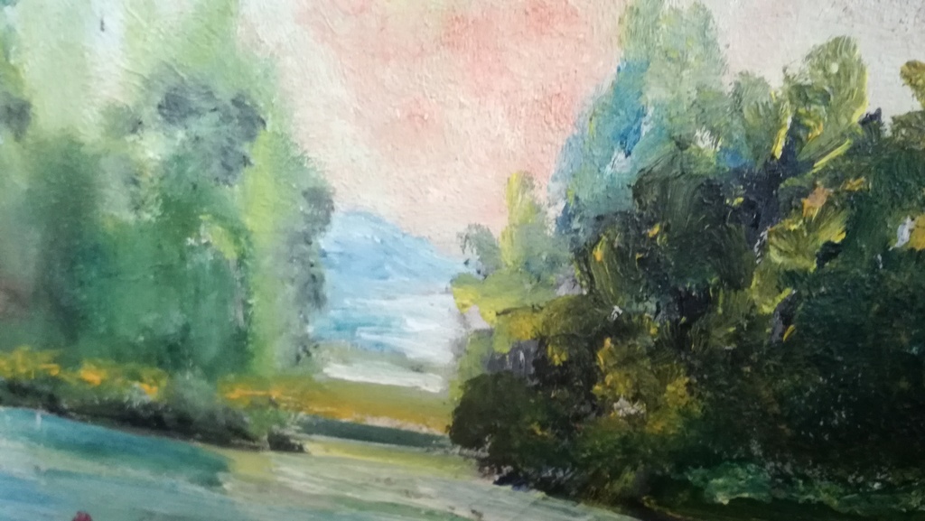 Onbekend kunstenaar ( 20 ste eeuw), Olieverf op paneel, Riverside kopen? Bied vanaf 1!