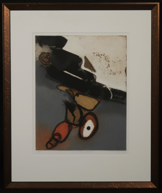 Erik Bersou: Ets, Pourquoi tout cela - Ingelijst verkocht voor € 35!