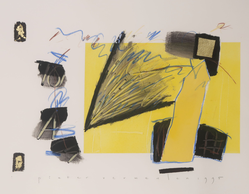 Pieter Vermeulen: Gemengde techniek op papier, Z.T. - Ingelijst kopen? Bied vanaf 35!