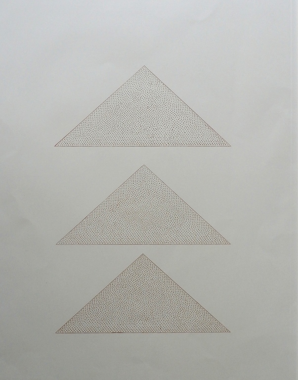 Ko Oosterkerk - ets: Drie driehoeken in rood  - 1978 kopen? Bied vanaf 75!