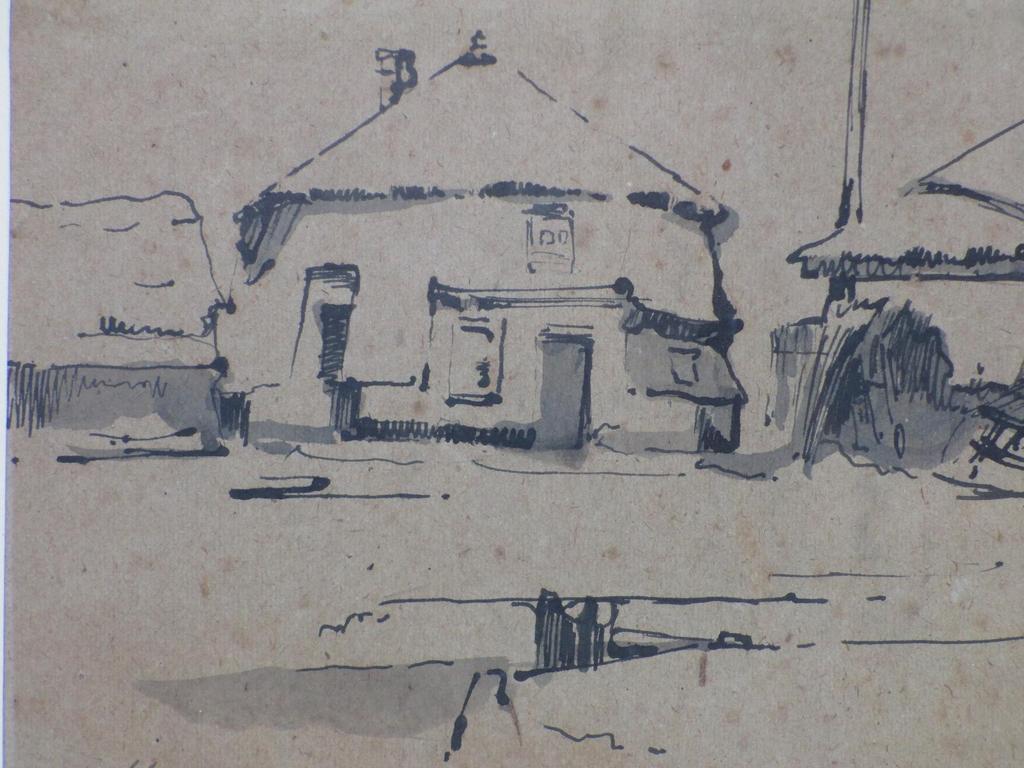 Cornelis Mension, Boerderij met hooiberg, Inkttekening kopen? Bied vanaf 45!