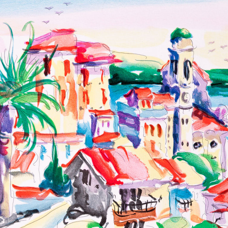 Zladku Oliver 'Villefranche' - kleurenlithografie, handgesigneerd kopen? Bied vanaf 25!