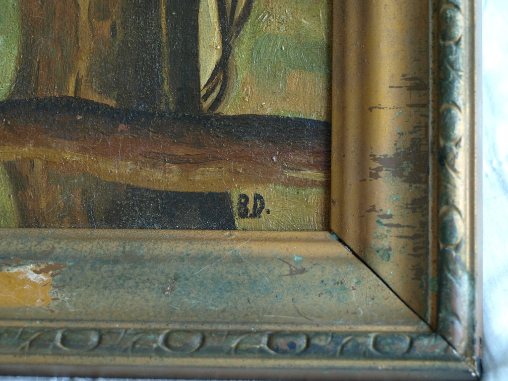 Gesigneerd B.D. : Olieverf op paneel , Uil – ingelijst– 1e helft 20e eeuw kopen? Bied vanaf 1!