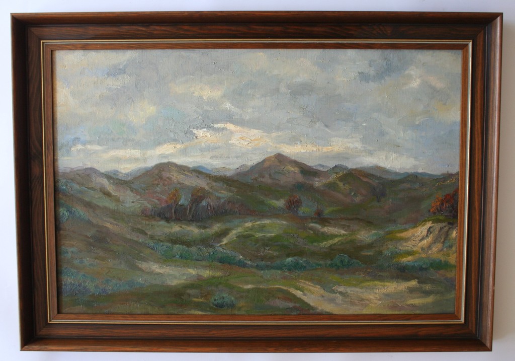 Onbekende kunstenaar - heuvellandschap - olieverf op doek - 1938 of 1958 kopen? Bied vanaf 1!