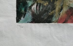 Gerti Bierenbroodspot - Gertie Bierenbroodspot - zeefdruk - Man en paard - niet ingelijst kopen? Bied vanaf 20!