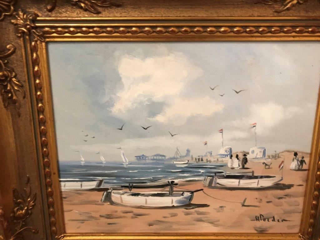 Henk Poeder - Henk Poeder (1964), olieverf op paneel, Strand tafereel kopen? Bied vanaf 75!