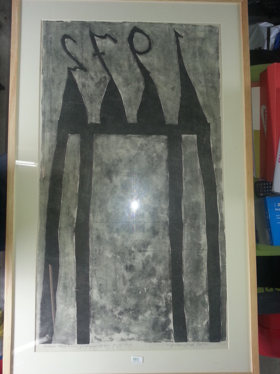 Klaas Gubbels Litho ' Nieuwjaarswens 1972'  Gesigneerd l.o. en genummerd 7/40. kopen? Bied vanaf 1!