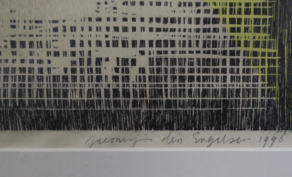 Jacomijn den Engelsen: Houtsnede, Zonder titel - Ingelijst kopen? Bied vanaf 50!