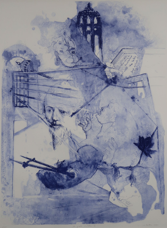 Uwe Poth: Litho, De grote lichten II - Ingelijst verkocht voor € 50!