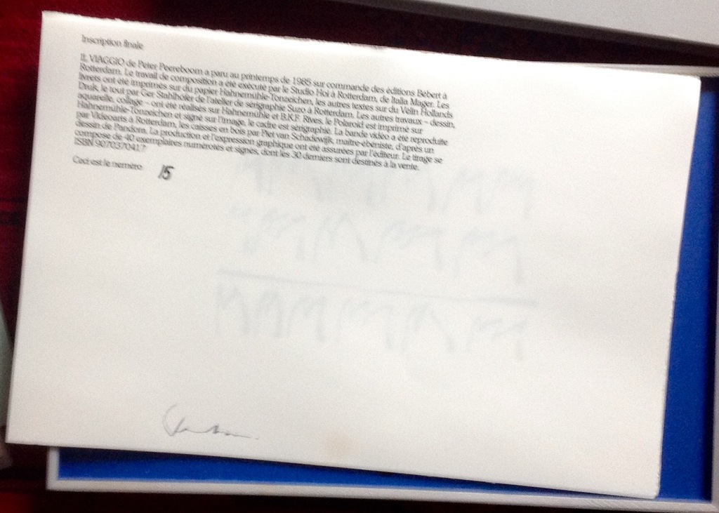 Il Viaggio,Bébèrt uitgave in houten doos met origineel werk, zeefdruk,fotowerk. kopen? Bied vanaf 50!