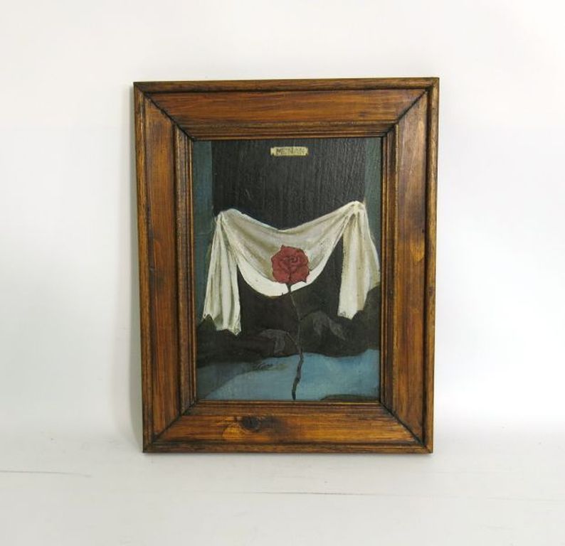 Manuel Menan: Schilderij, Roos voor wit doek kopen? Bied vanaf 25!