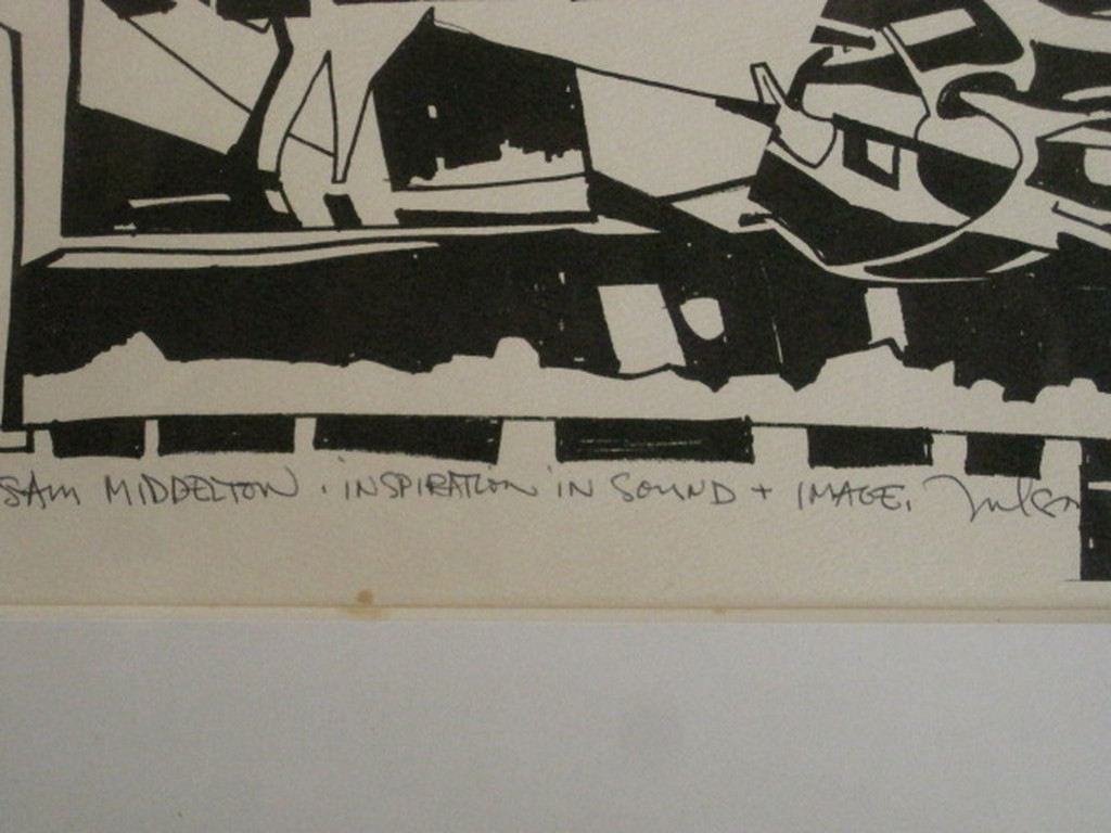 Nelson Stevens (1938-) Litho "Charlie Bird Parker" attributed to Sam Middleton kopen? Bied vanaf 1!