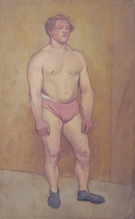 Willem Kouwer Boomkens (1911-1991) - Portret worstelaar verkocht voor € 125!