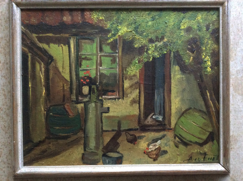 Onbekende kunstenaar: Binnenplaats, gesigneerd kopen? Bied vanaf 50!