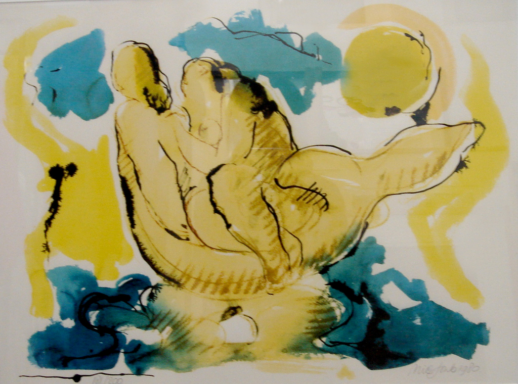 Nic Jonk, litho, ''Zonder Titel'' verkocht voor € 50!