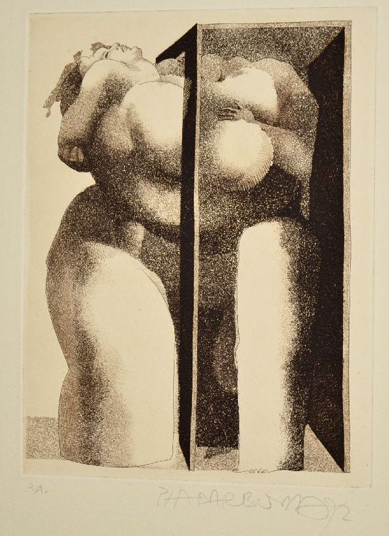 Josep Pla-Narbona: ets Twee figuren in Kubus verkocht voor € 70!