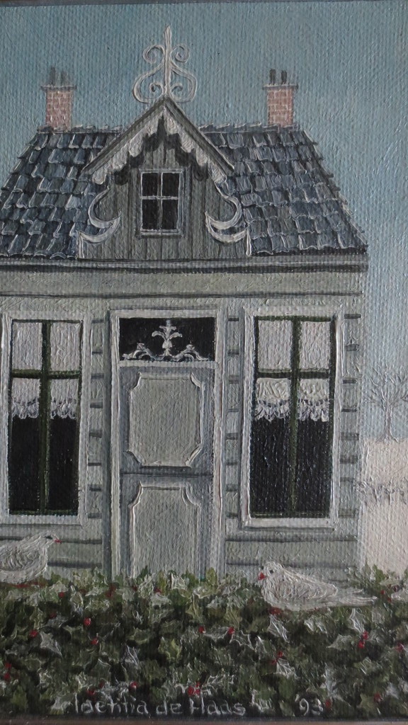 LAETITIA DE HAAS (1948) KLEIN OLIEVERF OP PANEEL verkocht voor € 140!