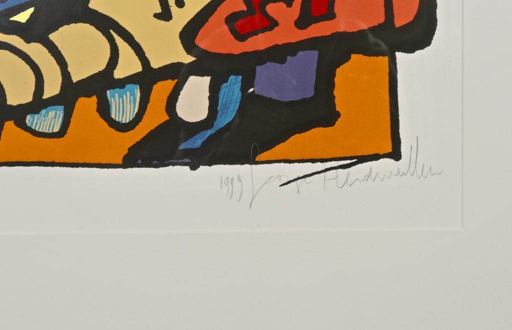 George Heidweiller: Zeefdruk, Zonder titel - Ingelijst kopen? Bied vanaf 40!