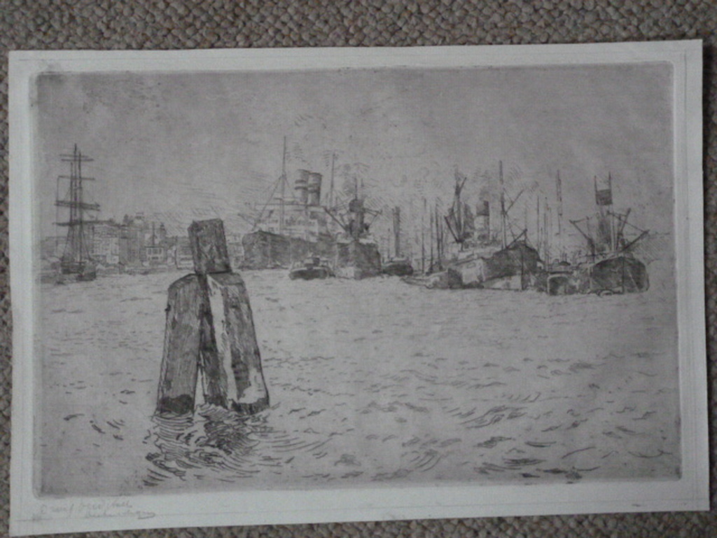 Antoon Derkzen van Angeren - ets - Havengezicht kopen? Bied vanaf 35!