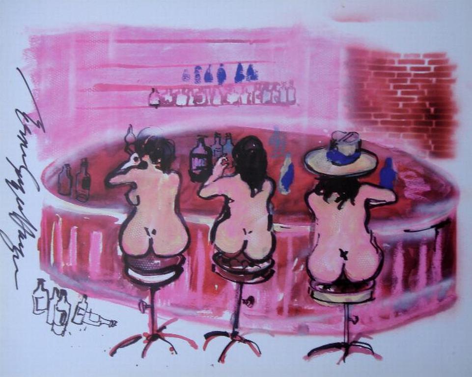 GREGER ESPEN HAGEN, handgesigneerde litho: Bargirls verkocht voor € 35!
