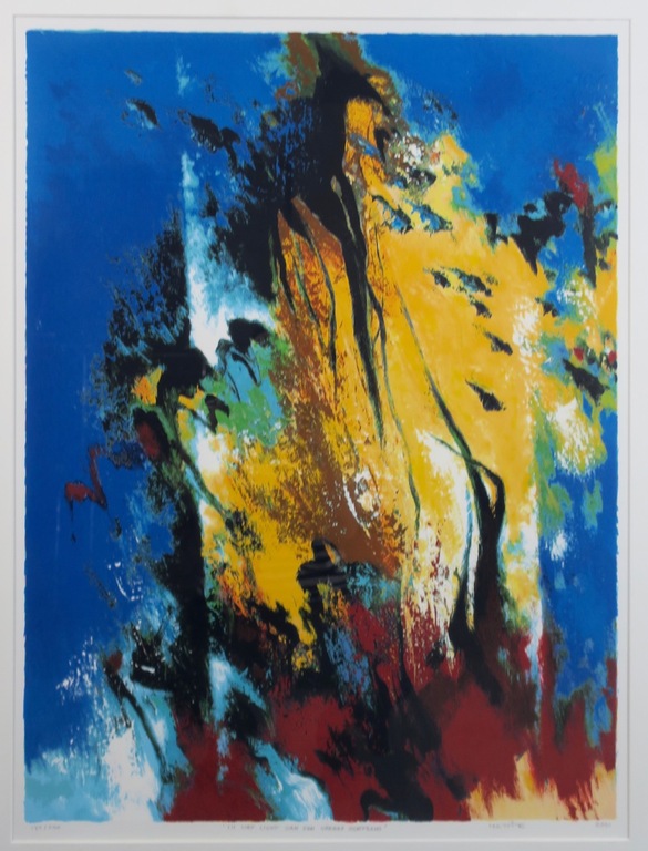 Mattie Schilders: Zeefdruk, In het licht... - Ingelijst verkocht voor € 55!