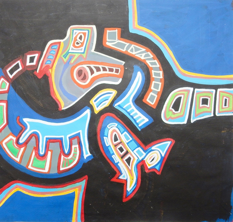 Hans ter Braake (1938-1996) - Gouache op papier - 1986 kopen? Bied vanaf 1!