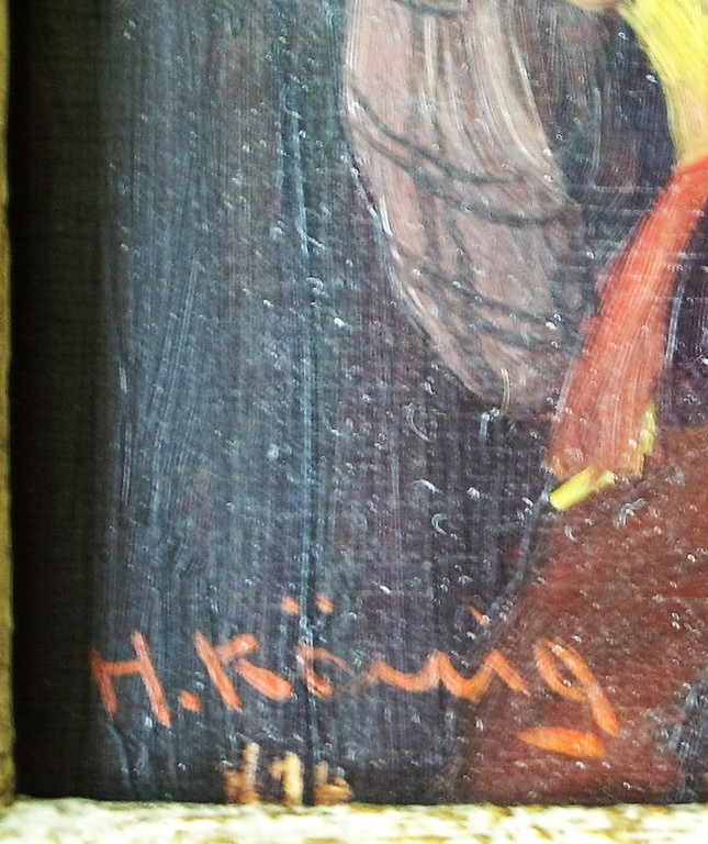 Heinrich König: olieverf op paneel, portret actieve oude heer kopen? Bied vanaf 375!