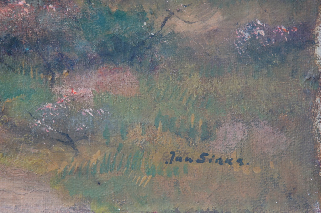 Jan Sirks : olieverfschilderij , landschap bosrand  kopen? Bied vanaf 110!
