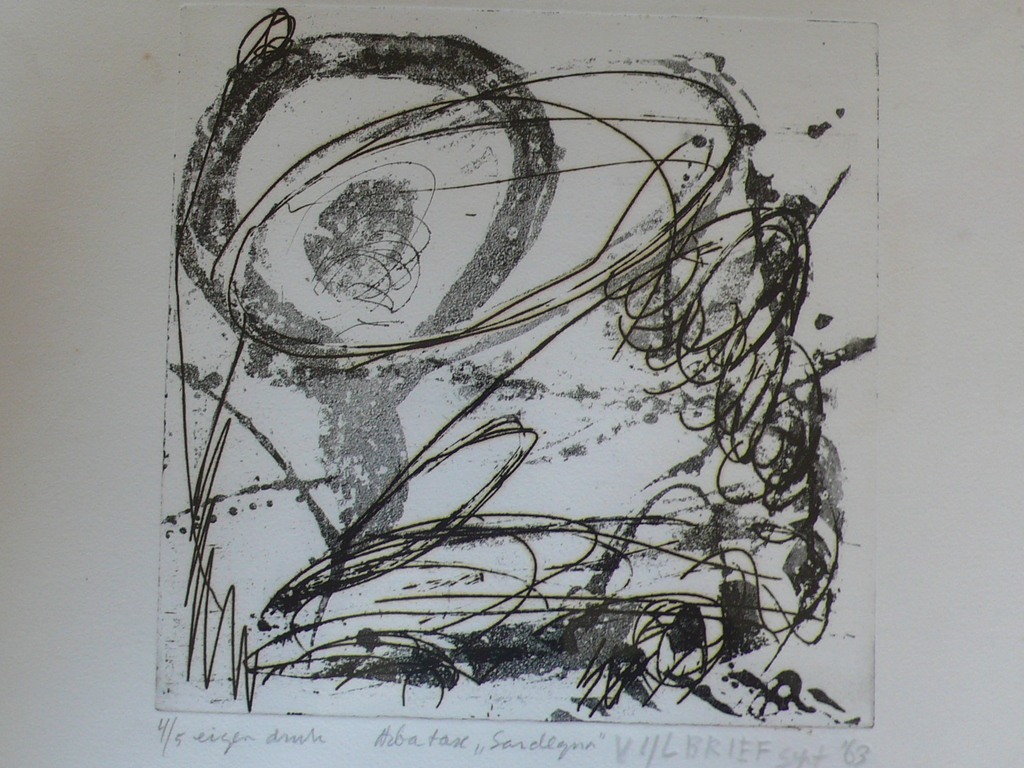 Ernst Vijlbrief ets onder passe-partout in een zwarte lijst kopen? Bied vanaf 35!