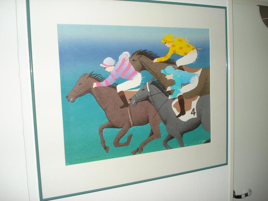 Jurjen Fontein, zeefdruk, paardenrace verkocht voor € 35!